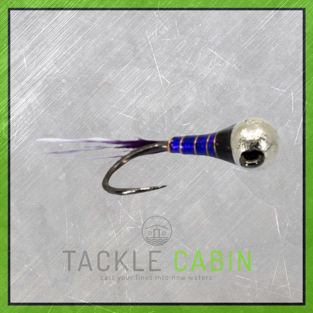 Mosche Pesca Con Perline Tungsteno – Damigelle Blu Oliva Flash, Taglia 10 (3 Pz)