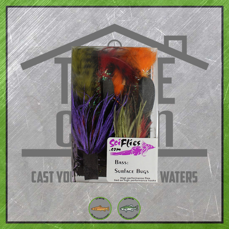 Bass Surface Bug Fly Selection 5 Pc Pack